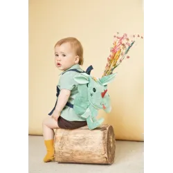 Sac à dos vert Joe le dragon pour enfant et bébé dès 6 mois