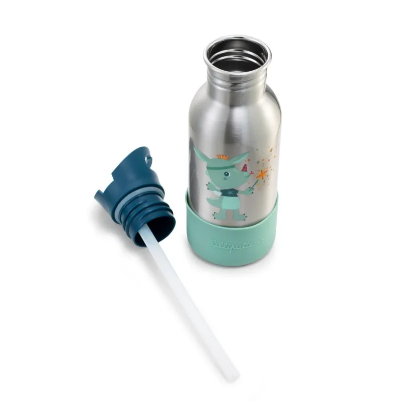 Gourde en acier inoxydable verte et bleue, pour enfant dès 2 ans