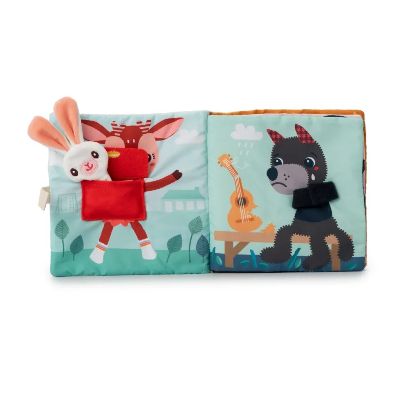 Livre d'activités en tissu avec doudou lapin