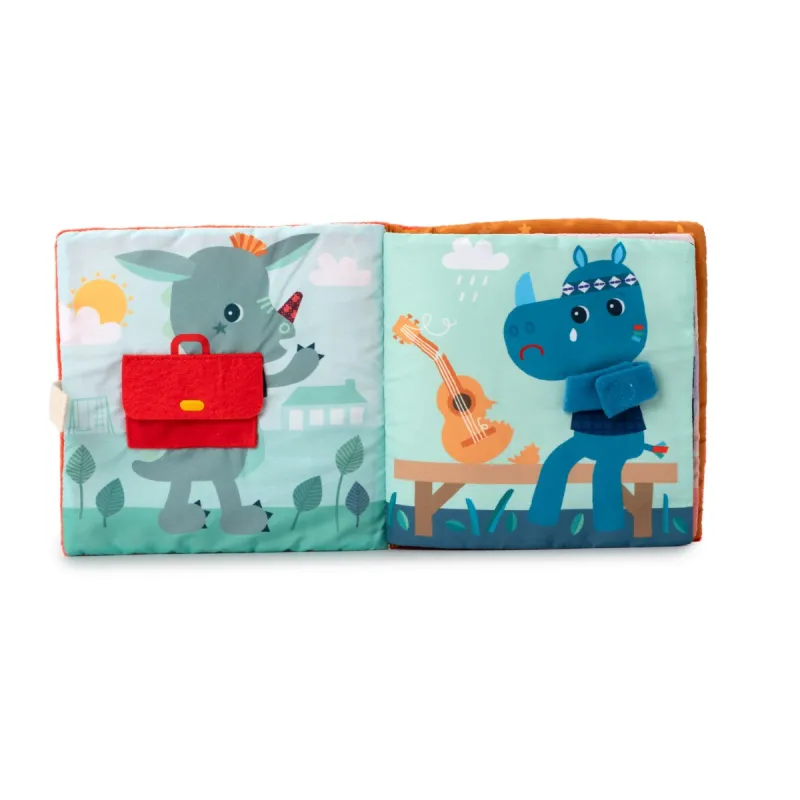 Livre d'activités en tissu avec doudou lapin