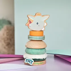Empilable en bois et en tissu Joe le dragon, pour bébé dès 12 mois
