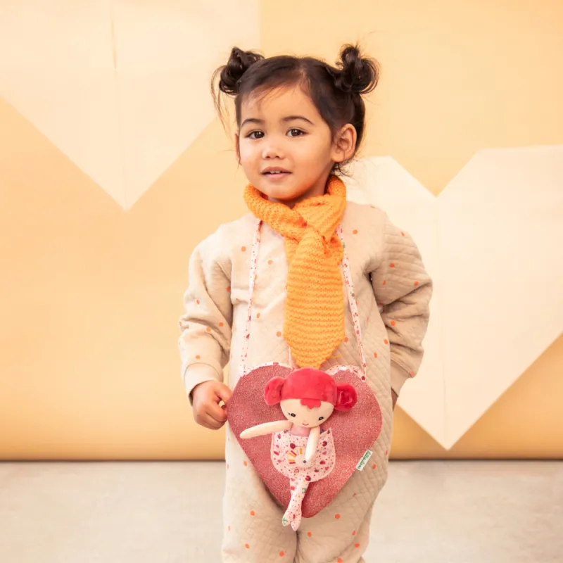 Aline doll with heart bag