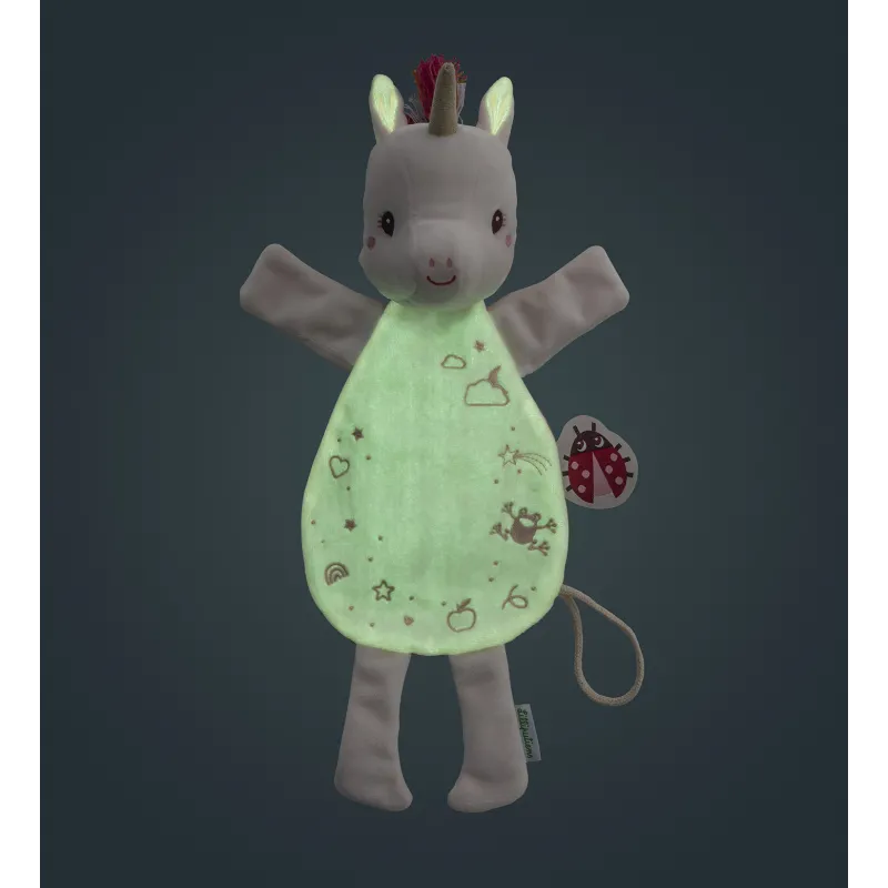 Peluche Marionetta Fosforescente Lena l'unicorno
