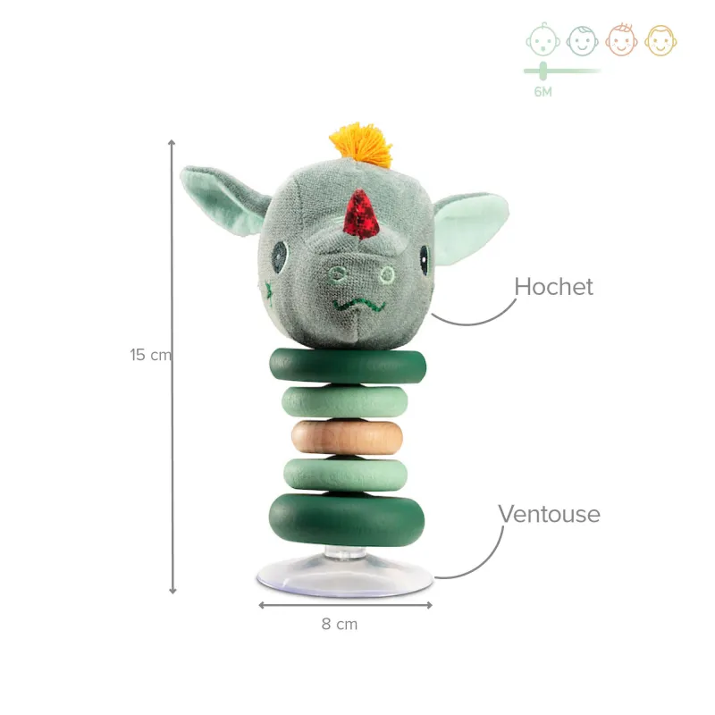 Swinging rattle (with suction cup)