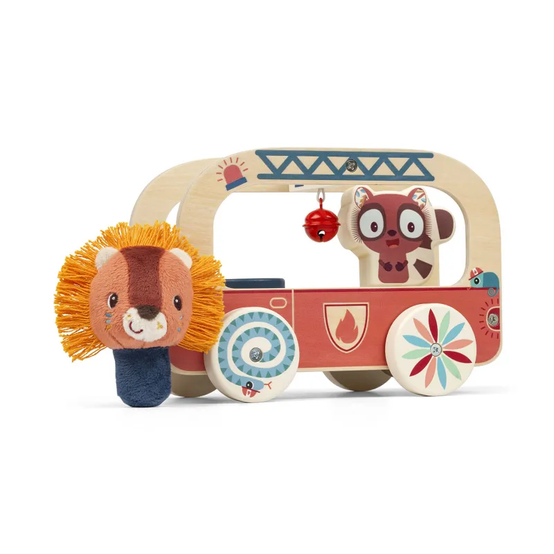 Jack the Lion Houten Brandweerwagen