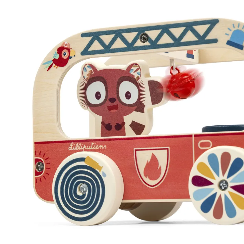 Jack the Lion Houten Brandweerwagen