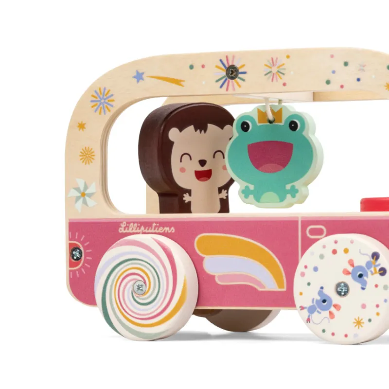 Autobús mágico de madera de Lena la Unicornio