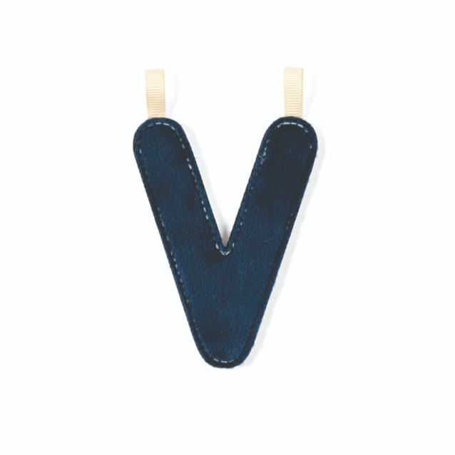 Letter V in omkeerbare fosforescerende stof