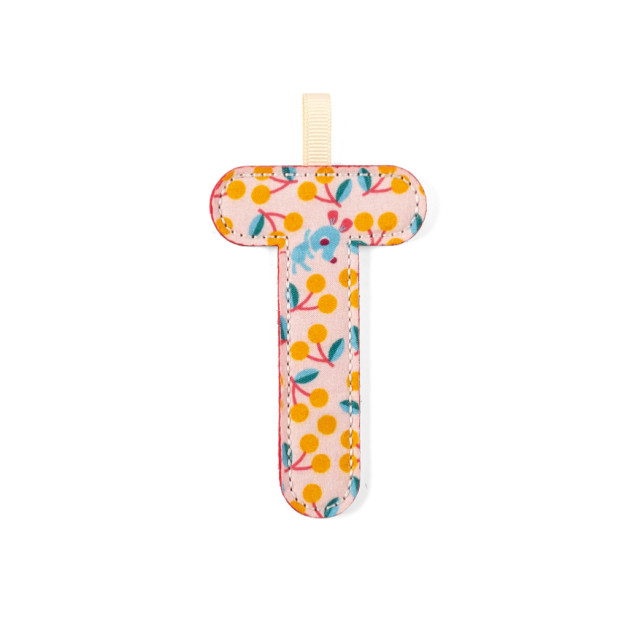 Lettera T in tessuto fosforescente reversibile