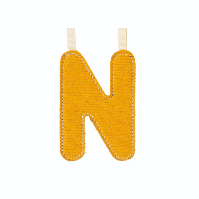 Yellow Glow-in-the-Dark Fabric Letter N