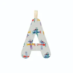 Letter A in omkeerbare blauwe fosforescerende stof