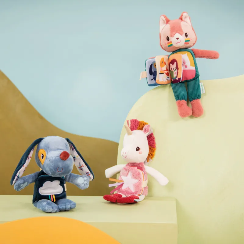 Glow-in-the-dark pluche en stoffen boek Jeanne de kat