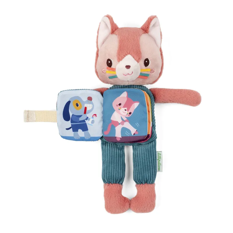 Glow-in-the-dark pluche en stoffen boek Jeanne de kat