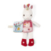Lena l'unicorno, libro di peluche e tessuto fosforescente