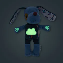 Libro in peluche e tessuto fosforescente di Jules il cane