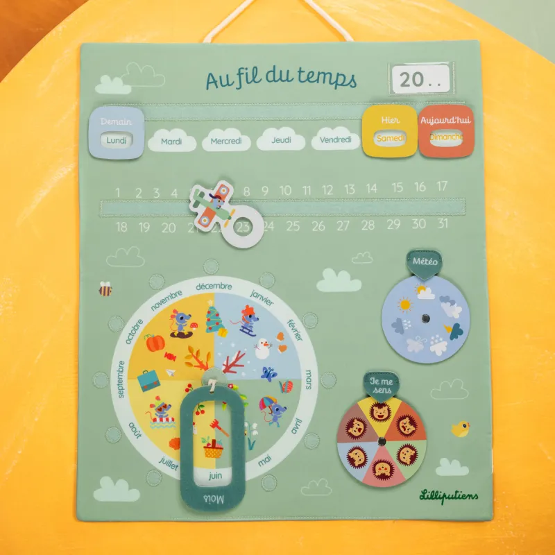 Calendario in tessuto per bambini Nel tempo (FR)