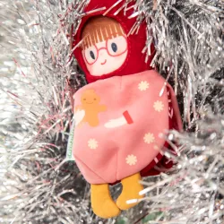 Décoration de Noël - Lutin en tissu réversible et phosphorescent Bibbi