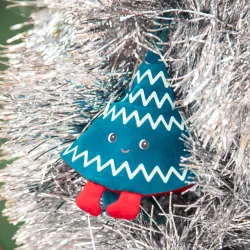 Christmas Decoration - Reversible Glow-in-the-Dark Fabric Elf Lilli