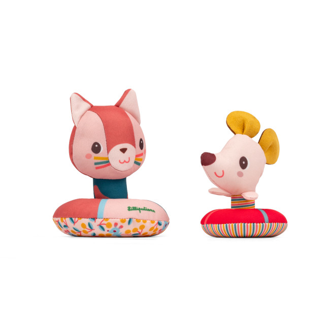 Jouets de bain flottants - Jeanne le chat et sa souris avec bouées
