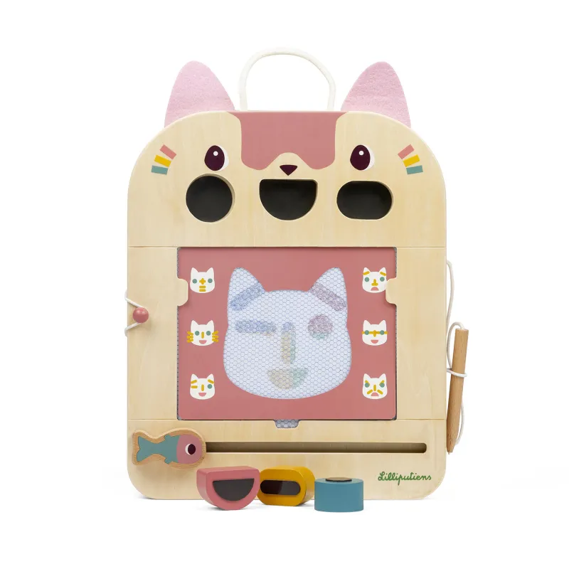 Ardoise Magique en bois Jeanne le chat