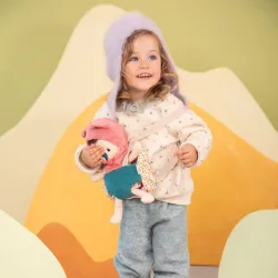 Jeanne Fabric Doll and Baby Carrier