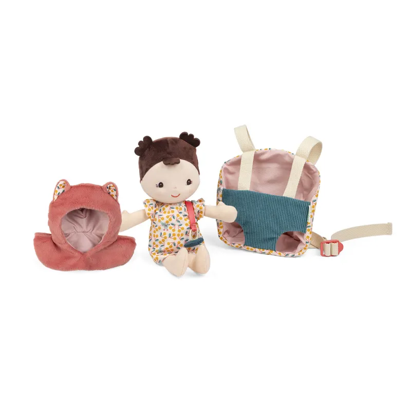 Jeanne Fabric Doll and Baby Carrier