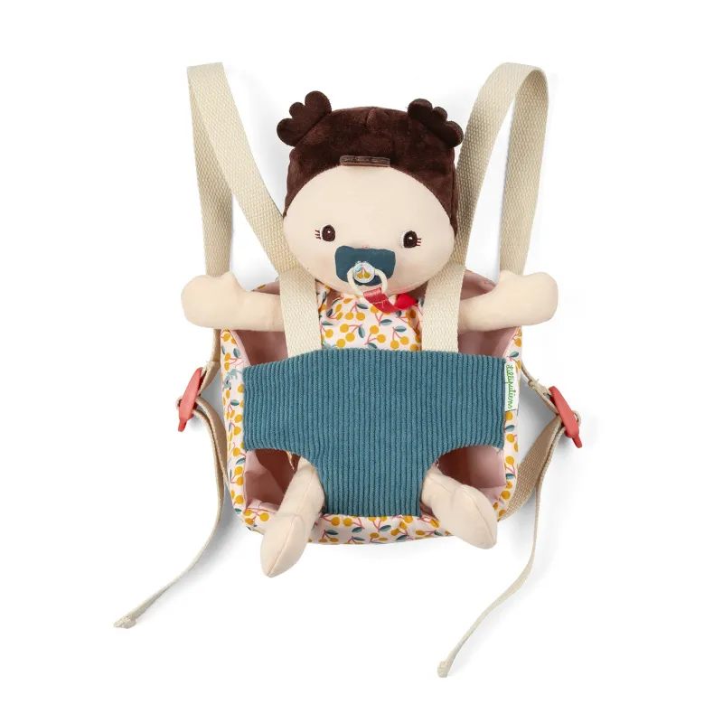 Muñeca de tela Jeanne y portabebé
