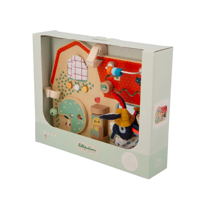 Panneau d'activités bois bébé - Busyboard Ferme LILLIPUTIENS