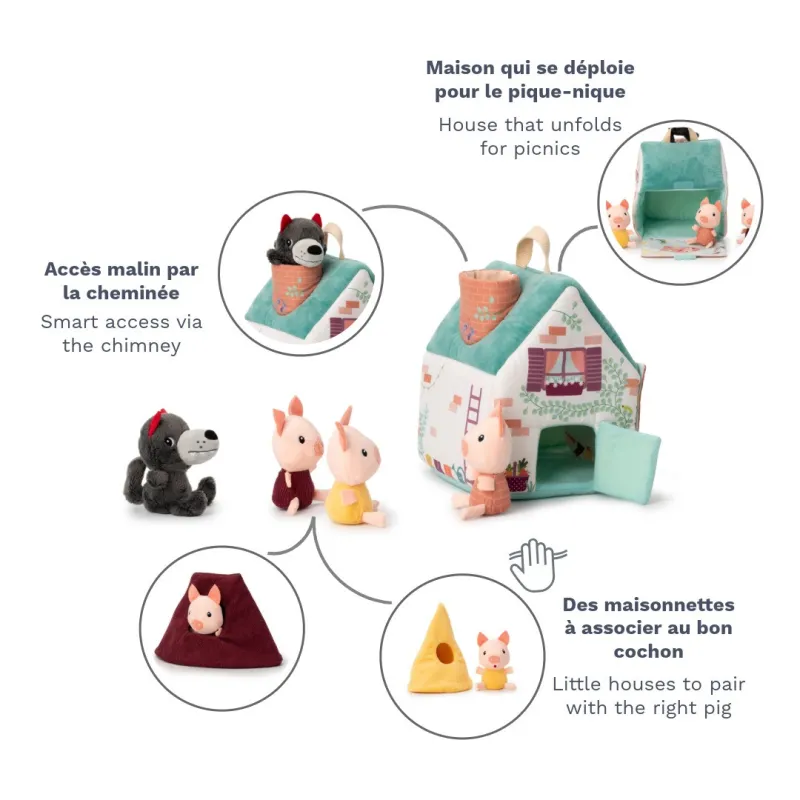 Houses of the wolf and the 3 little pigs