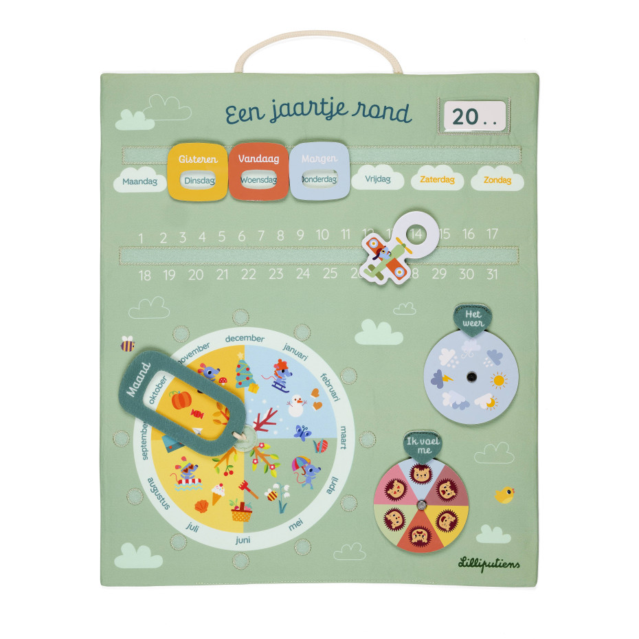 Children's fabric calendar “Day after day” - French