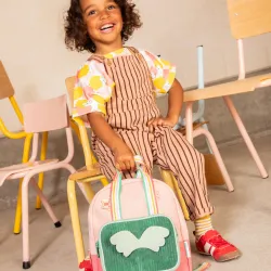 Himbeerrosa Rucksack aus recyceltem PET