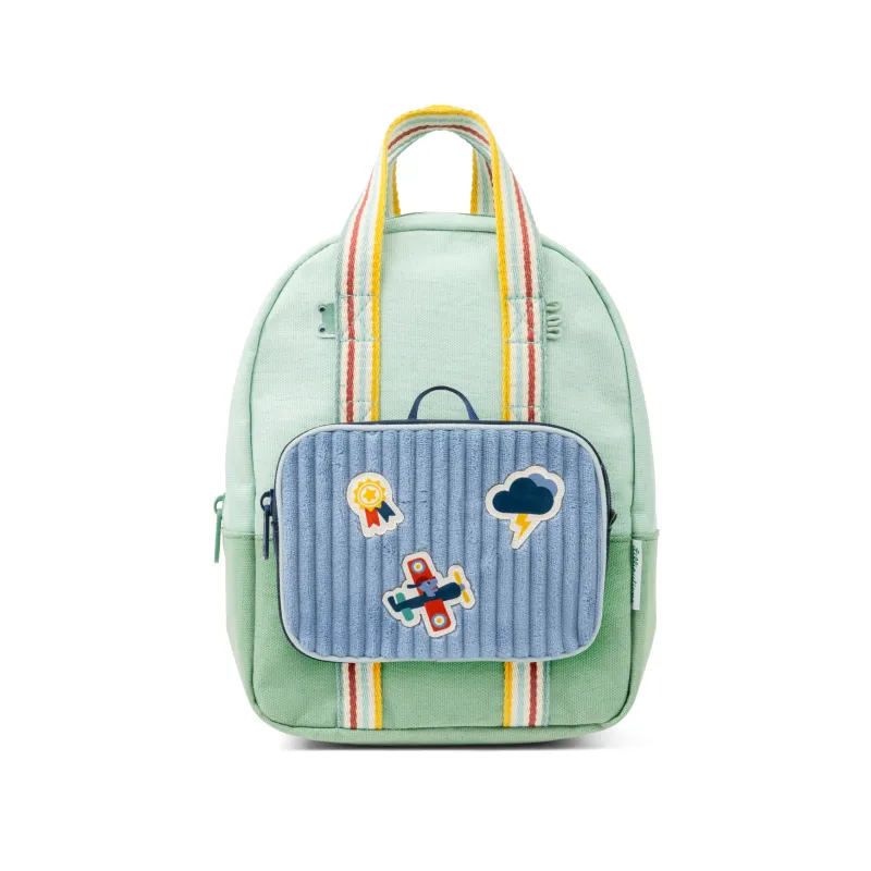 Mochila verde manzana de PET reciclado