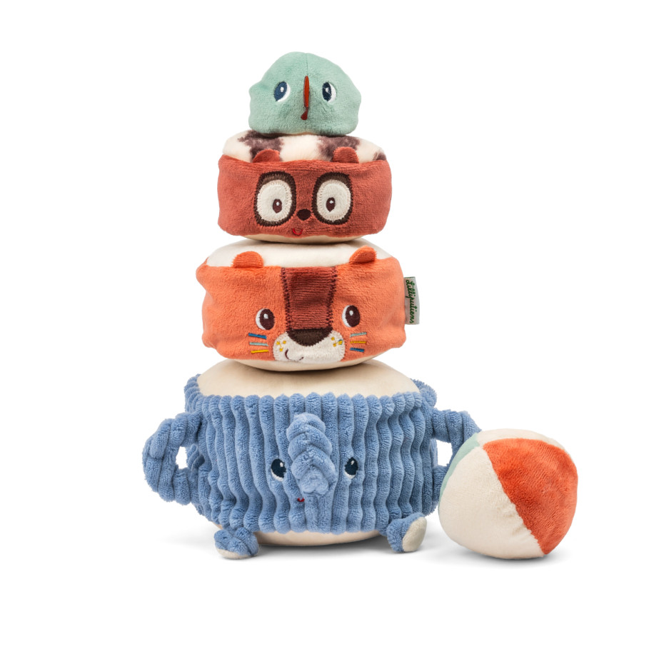 Pirámide sonora de tela para apilar