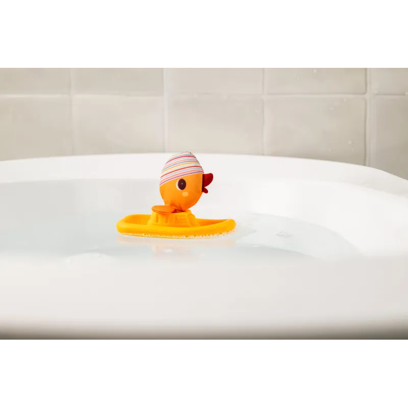 Gaspard le canard et son bateau flottant