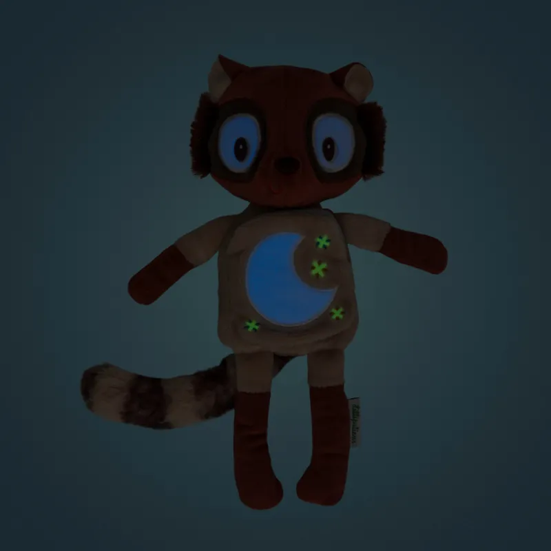 Im Dunkeln leuchtendes Plüsch- und Stoffbuch Elvis der Lemur