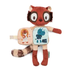 Libro de tela y peluche fosforescente Elvis el lémur