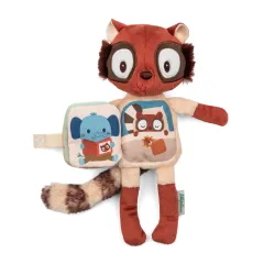Libro de tela y peluche fosforescente Elvis el lémur