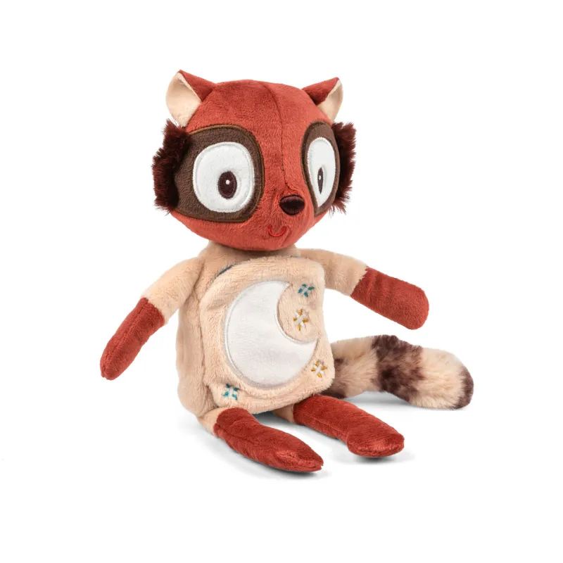 Libro de tela y peluche fosforescente Elvis el lémur