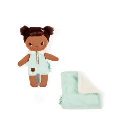 Mini Bébé Jackie 18 cm | Stoffen pop met wit bedje