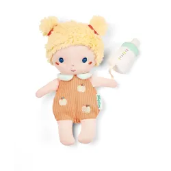 Baby Méla pop 21 cm met oranje poppenmand en flesje | Vanaf 12 maanden