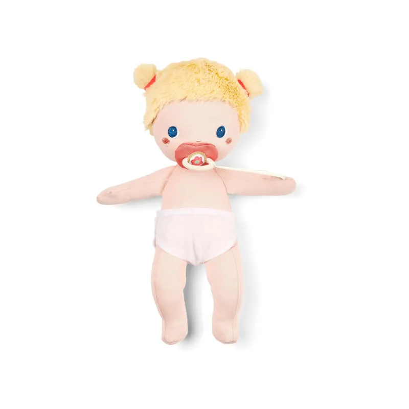 Poupon en tissu Nina 30 cm dès 18 mois | Poupée avec tétine