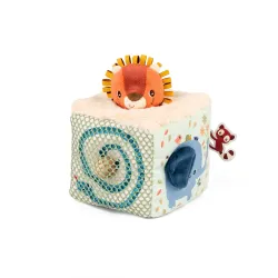 Cubes d'activités bébé - Cube sonore en tissu Jungle LILLIPUTIENS