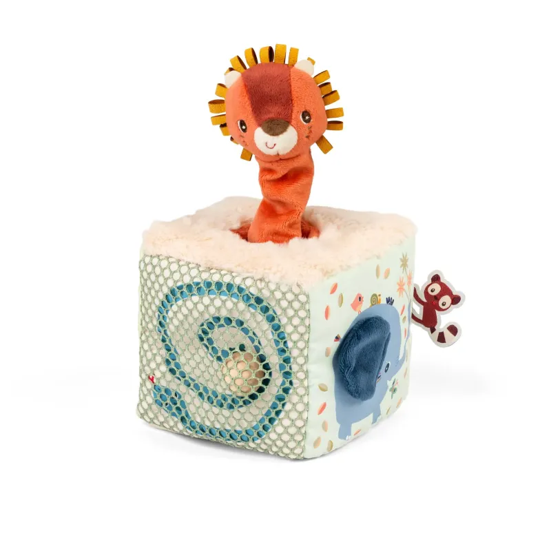 Cubos de actividades bebé - Cubo sonoro de tela Jungla LILLIPUTIENS