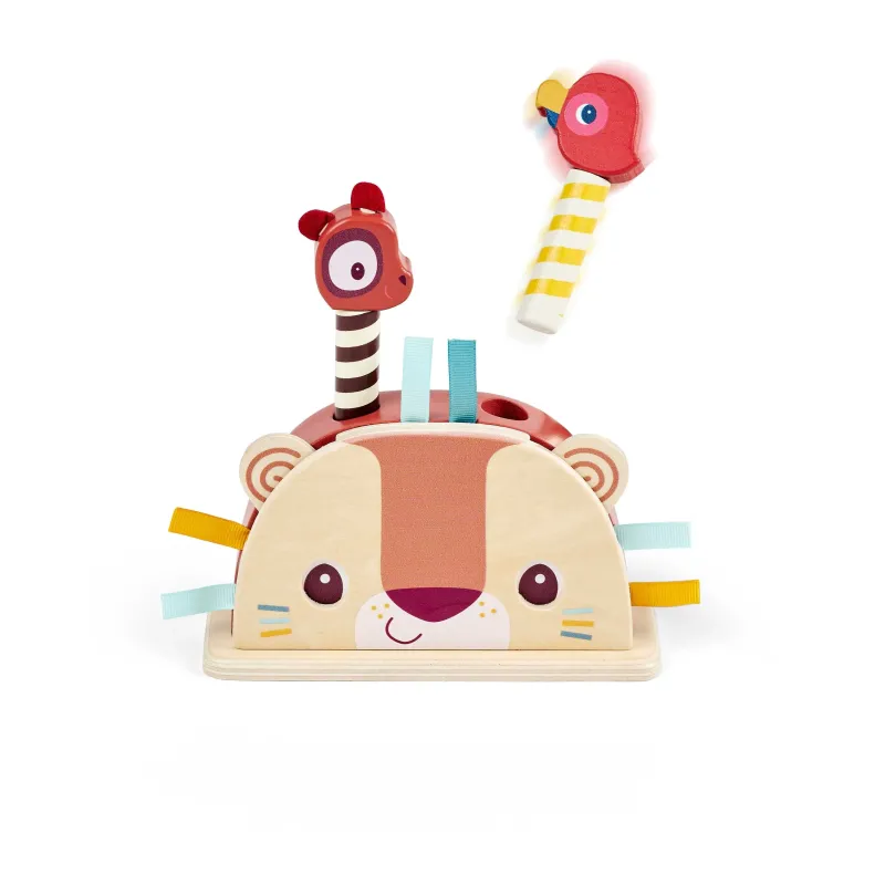 Houten pop-up speelgoed voor baby’s - Jack de leeuw LILLIPUTIENS