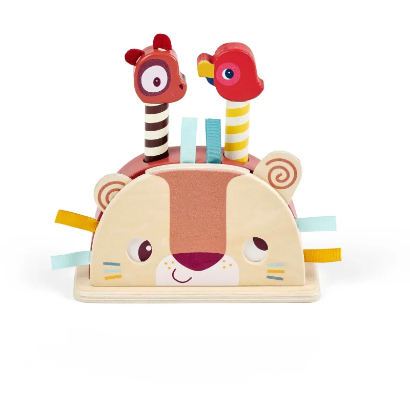 Houten pop-up speelgoed voor baby’s - Jack de leeuw LILLIPUTIENS