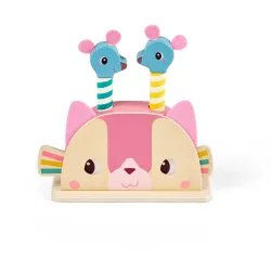 Houten pop-up speelgoed voor baby’s - Jeanne de kat LILLIPUTIENS