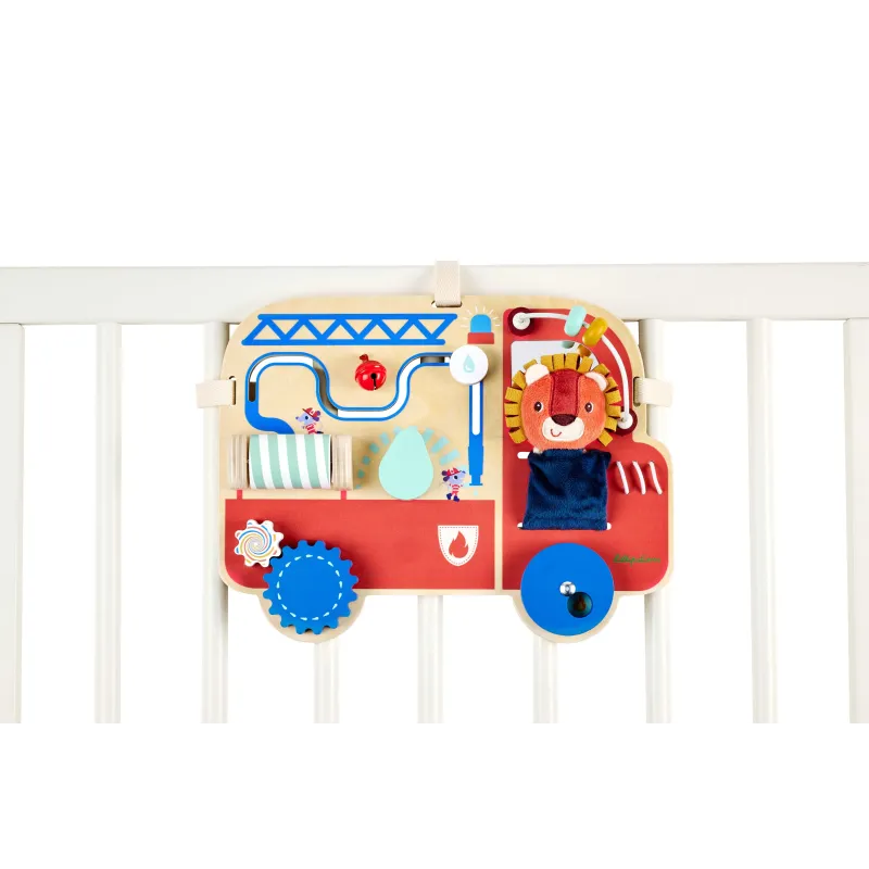 Panneau d'activités en bois bébé - Busyboard Pompier LILLIPUTIENS