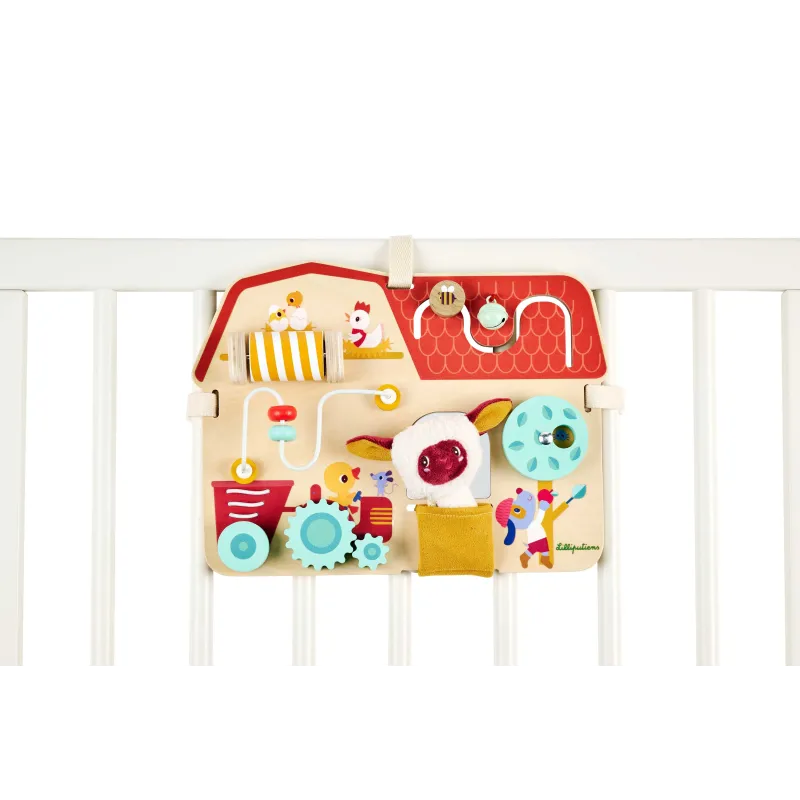Panneau d'activités en bois bébé - Busyboard Ferme LILLIPUTIENS