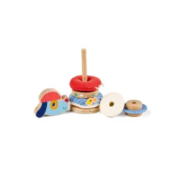 Stapelspeelgoed hout en stof baby - Piramide Jules de hond LILLIPUTIENS