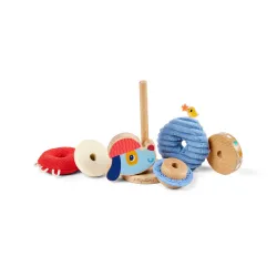 Stapelspeelgoed hout en stof baby - Piramide Jules de hond LILLIPUTIENS